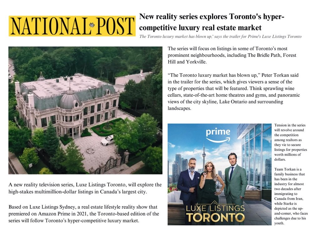 National Post: New reality series explores Toronto's hyper competitive luxury real estate market