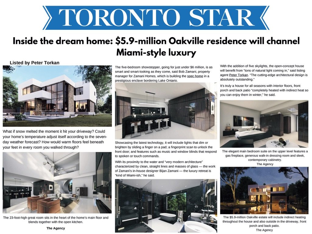 Toronto Star: Inside the dream home: $5.9 million Oakville residence will channel Miami style luxury